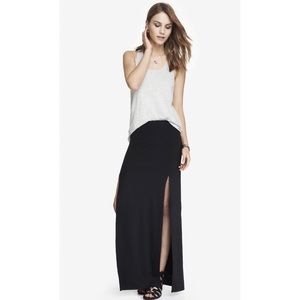 Black Maxi Skirt with Double Slit